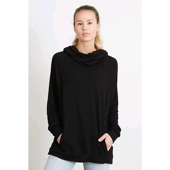 Good hYOUman Dylan Cowl Neck Sweatshirt Black Sm